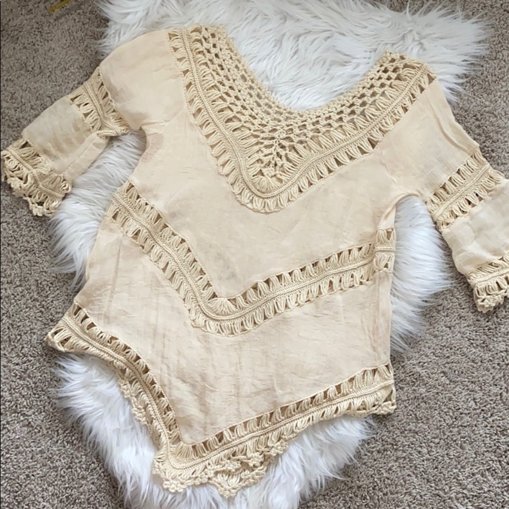 Cream Crochet Coverup